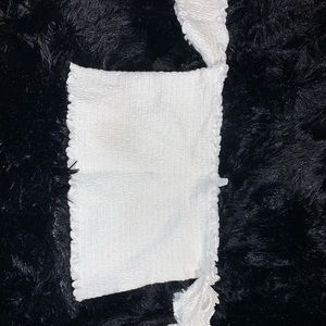 Off the shoulder white ribbed top